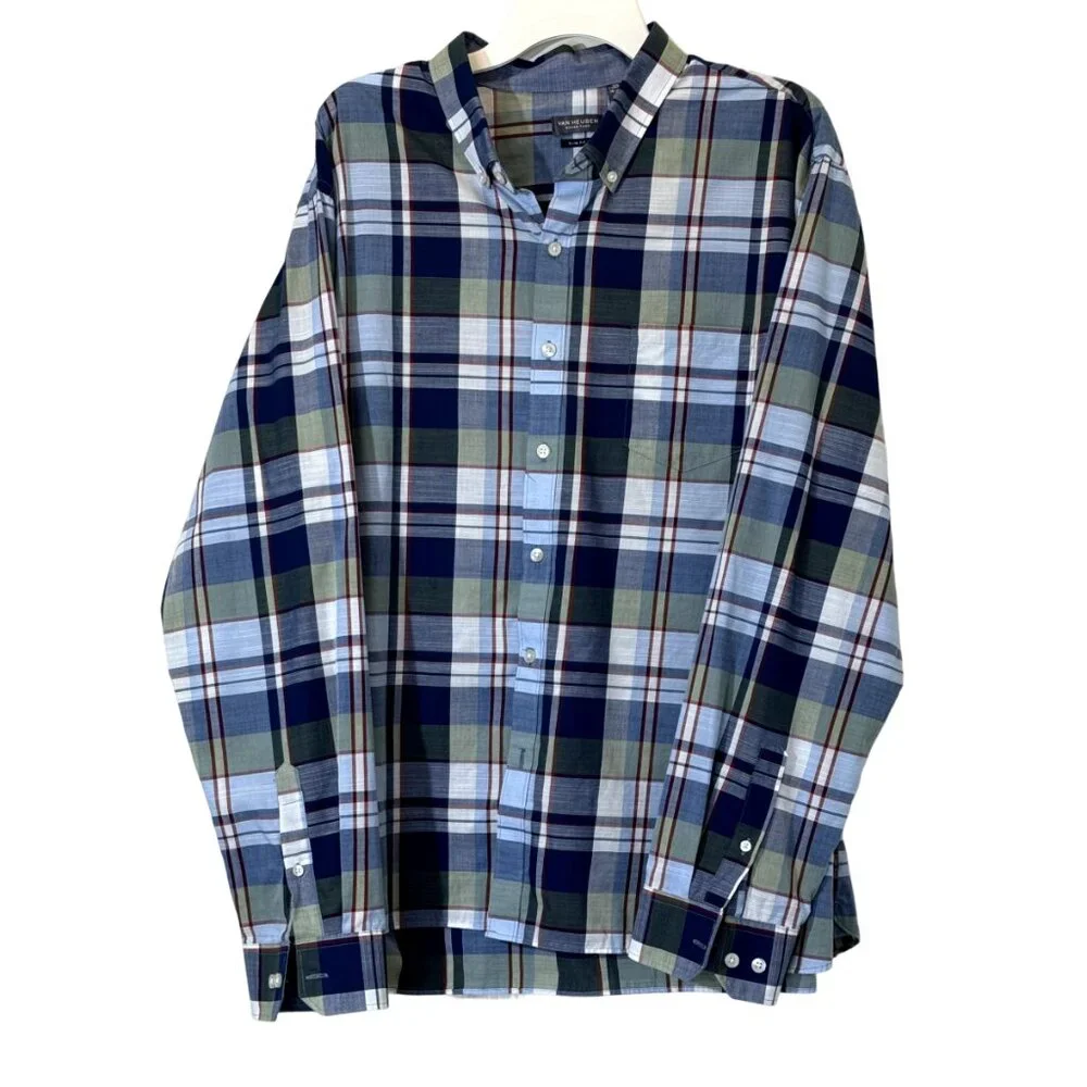 Men’s Blue | Green Plaid Shirt Size XXL - Picture 1 of 4